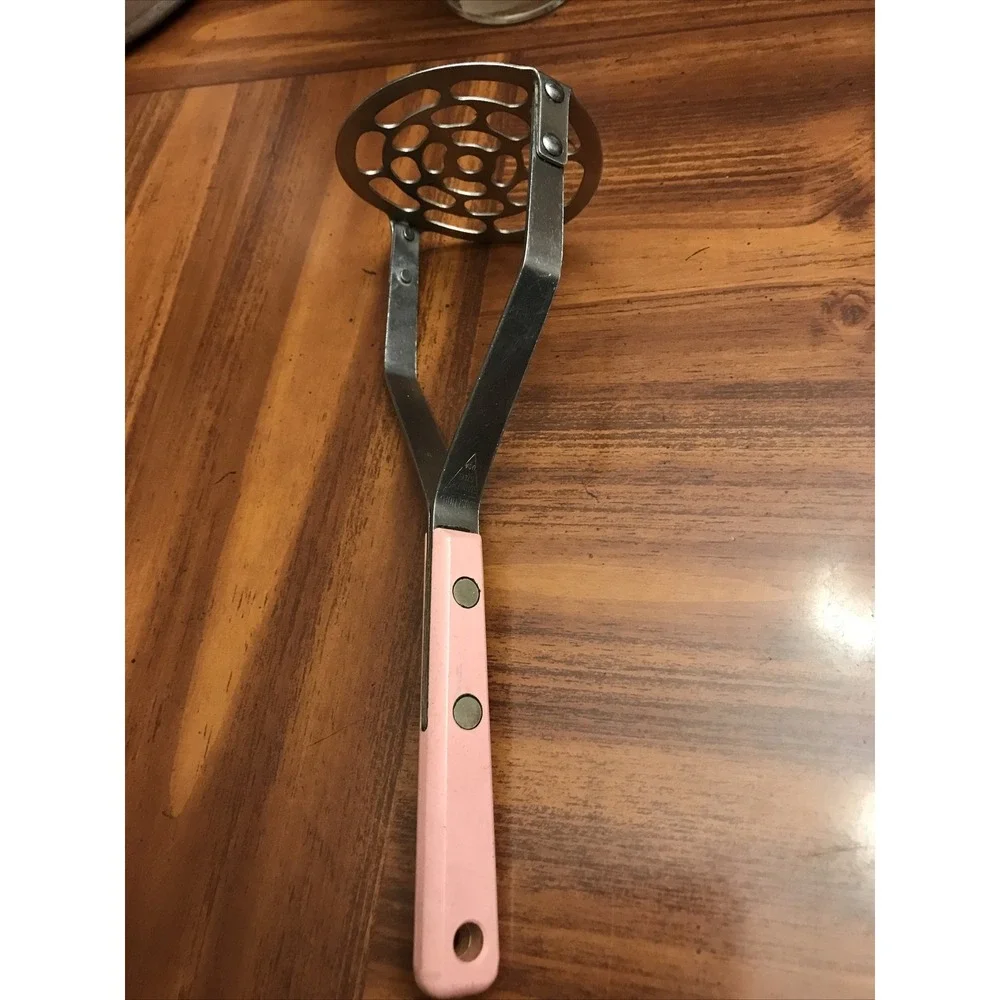 household stainless steel usa masher pink Bakelite‎ handle